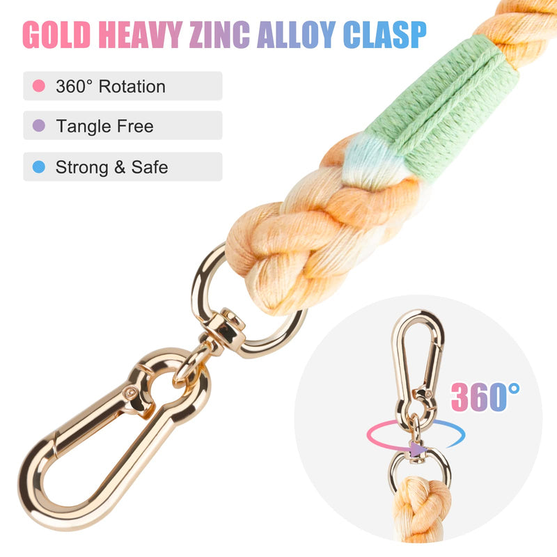 5 FT Dog Leash Handmade Braided Rope Dog Leash for Small Medium and Large Dogs, Colorful Macaron 5FT x 1/2in (Pack of 1) - PawsPlanet Australia