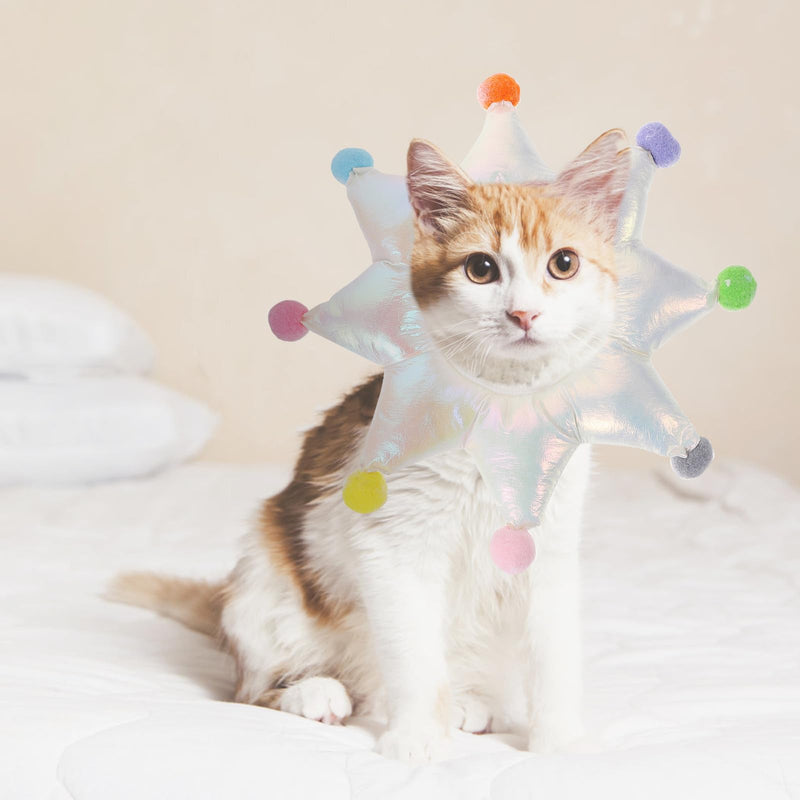NUOBESTY Soft Fabric Neck Collar for Cats, Adjustable for Wound Healing and Protection in Postoperative Recovery, Prevents Licking and Biting