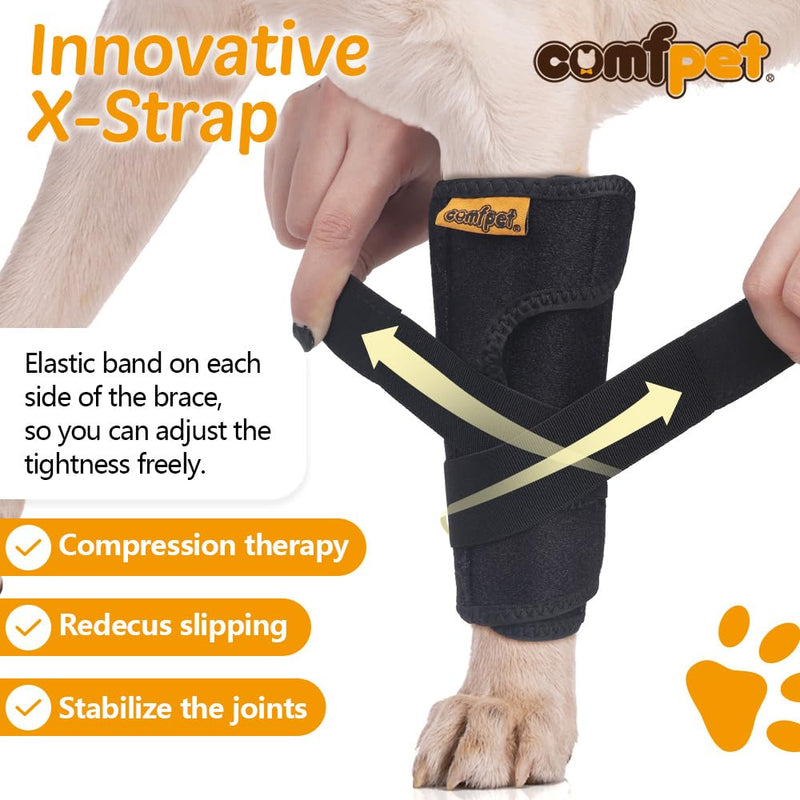 Dog Front Leg Brace, Dog Leg Support Wrap with Plastic Bar Stabilizers, Canine Front Leg Wrap Sleeve to Prevent Licking, Dog Sprains, Arthritis (Medium) M - PawsPlanet Australia