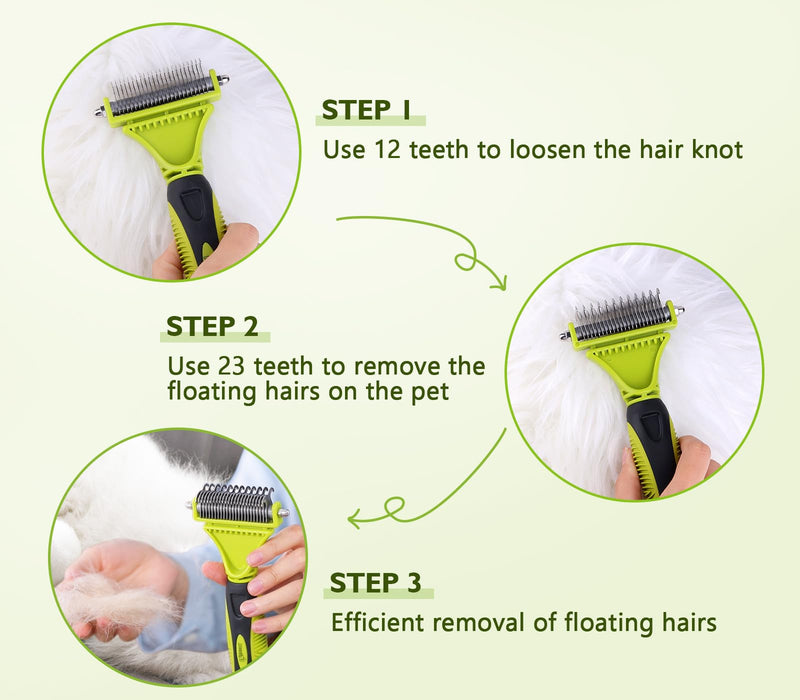 Pet Grooming Tool Bundle: Self-Cleaning Slicker Brush + Undercoat Rake + Comb - PawsPlanet Australia