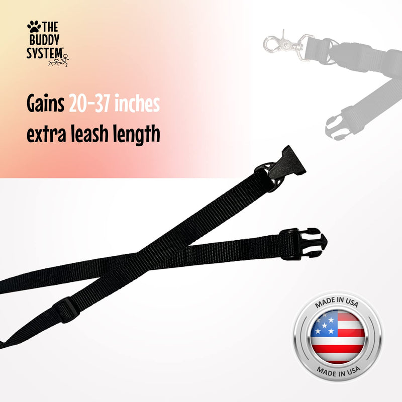 The Buddy System Hands Free Dog Leash Accessories, Fits All Our Dog Leashes, Versatile Leash System for Runners, Joggers and Owners, Made in USA (Extender, Small Dog Black) Extender - PawsPlanet Australia