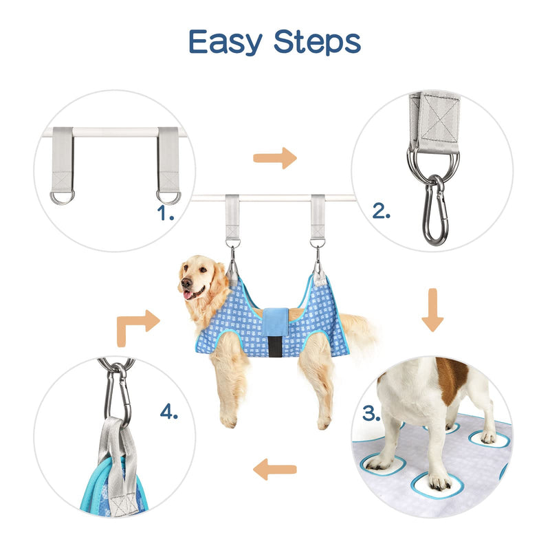 Dog Grooming Hammock, Pet Grooming Hammock Harness for Large Dogs, Dog Hanging Sling for Nail Clipping/Trimming/Cutting - PawsPlanet Australia