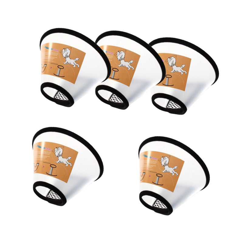 Supvox 5 pcs Pet Neck Collar for Cats and Small Dogs made of PP Anti-Bite Protective Collar for Wound Healing after Surgery Suitable for Neck Circumference 16-48cm White