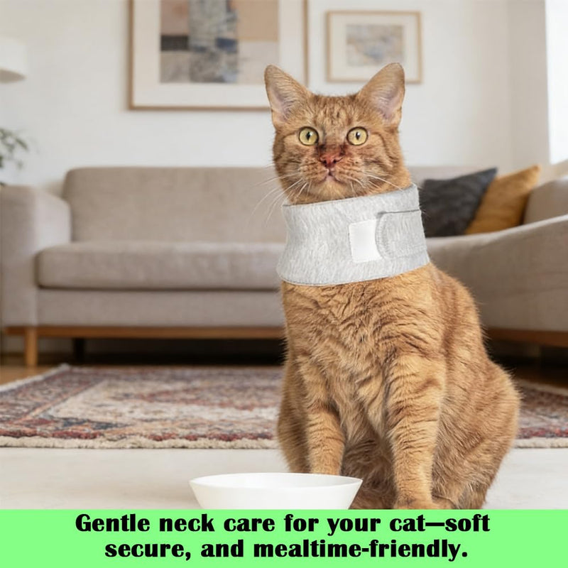 Cat Neck Brace Elizabethan Collar,Breathable & Adjustable Cone Collar After Surgery Recovery,Anti-Scratch Anti-Lick Protection for Neck Circumference 11-12 Inch Small Dog Puppies Kittens (Grey,S,1PC) grey S