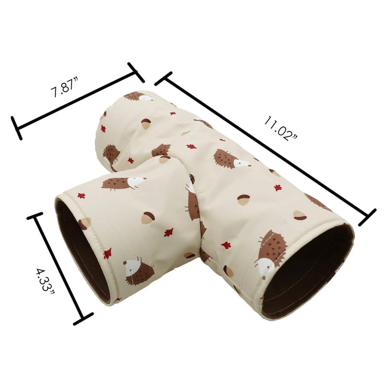 3-Way Small Animal Tunnel Collapsible Pet Play Toy Tunnel Tube for Dwarf Rabbit Hamster Guinea Pig Toys Chinchilla Sugar Glider Hedgehog Hideout Cave Beige - PawsPlanet Australia