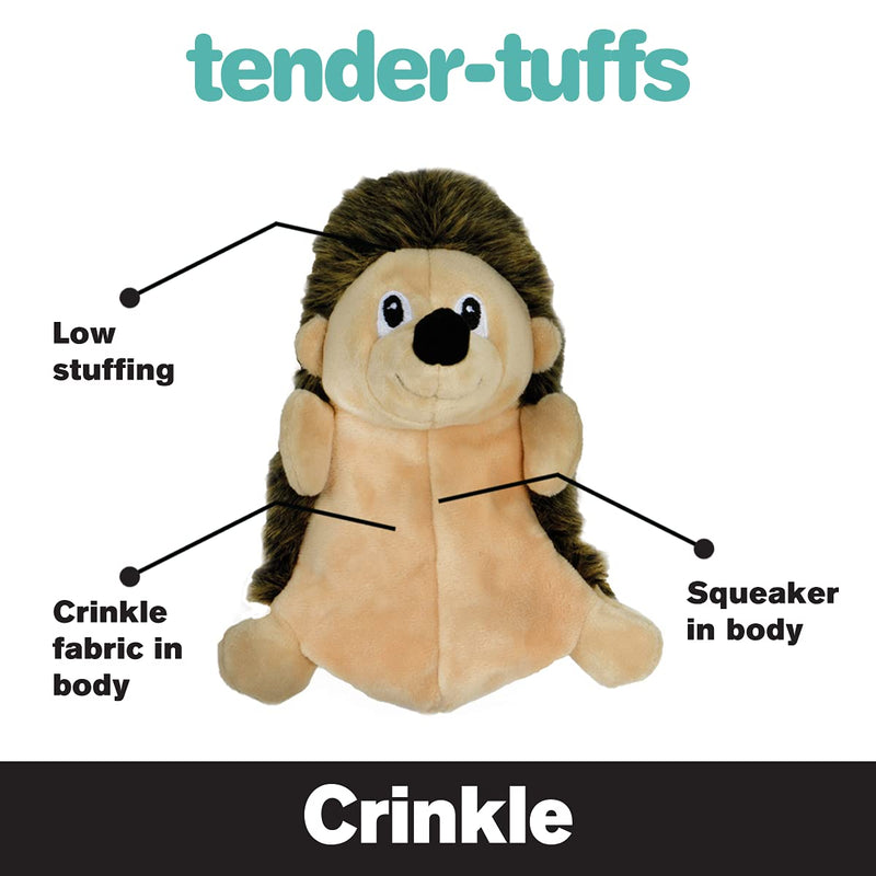 Snuggle Puppy Tender-Tuffs Crinkle - Large Tough Plush Stuffed Hedgehog Animal Dog Toy with Puncture Resistant Squeaker and Super Strong Seams - PawsPlanet Australia