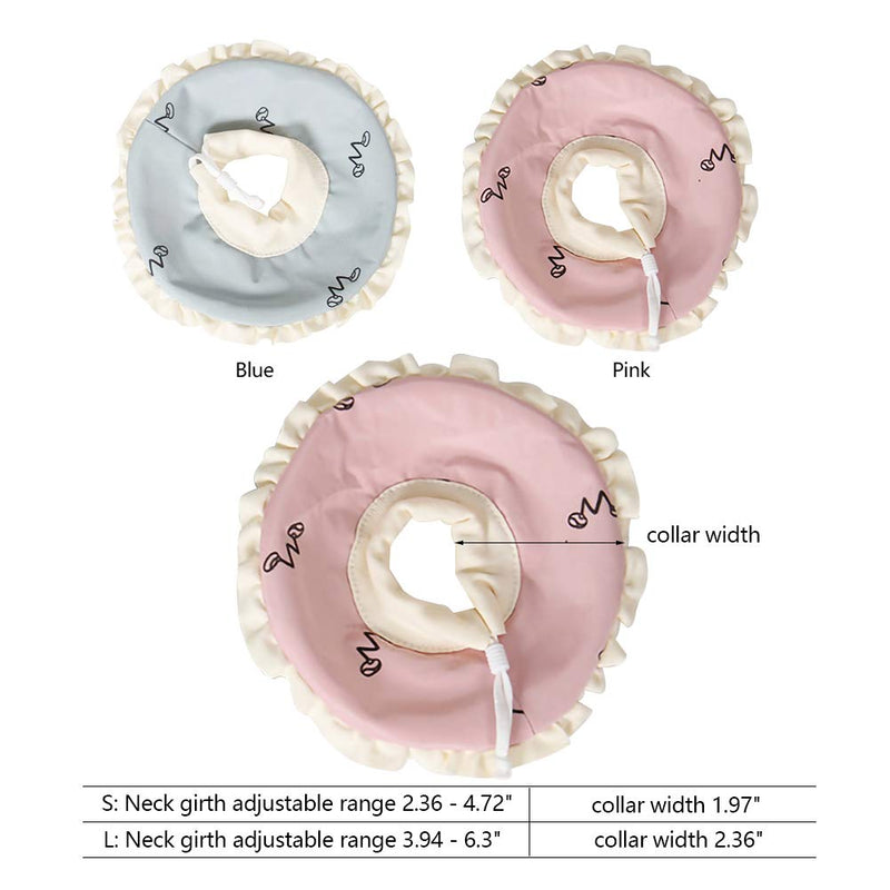 La La Pet® 2Pcs Recovery Pet Collar for Ferret Hamster Recovery Cone E-Collar Rabbit Protection Cone Guinea Pig Neck Recovery Elizabeth Collar Adjustable for Small Animal Squirrel Chinchilla, S Pink + Blue - PawsPlanet Australia