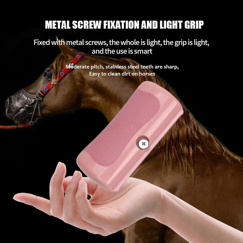 MAXIMILIAN Deshedding Brush for Dogs Cats Horses Undercoat Tool for Large and Small Pets Comb Removes Loose Dirt Hair and Fur Professional Pet Groomer, Pink for Little Pony - PawsPlanet Australia
