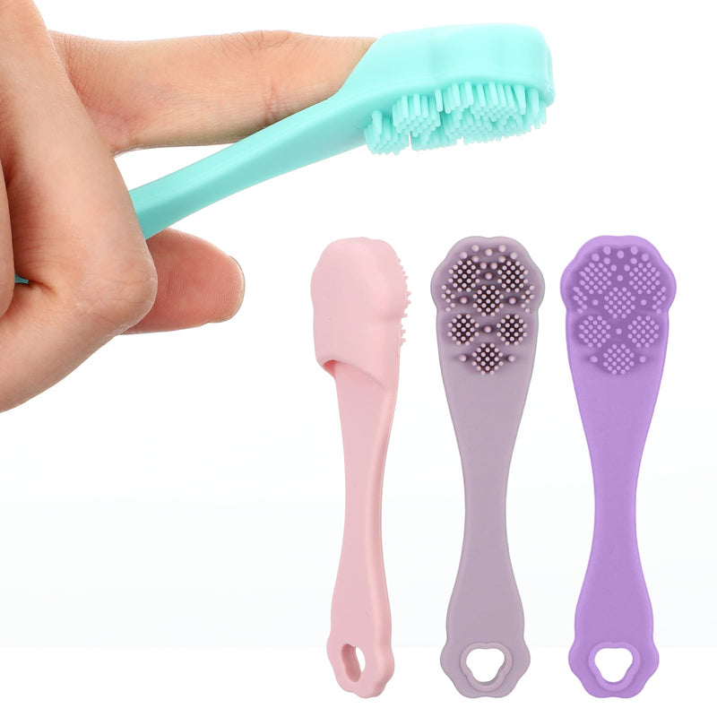 4 Pack Dog Finger Toothbrush Small Breed, Silicone Dog and Cat Finger Toothbrush Kit Food Grade, Easily Clean Teeth Dirt