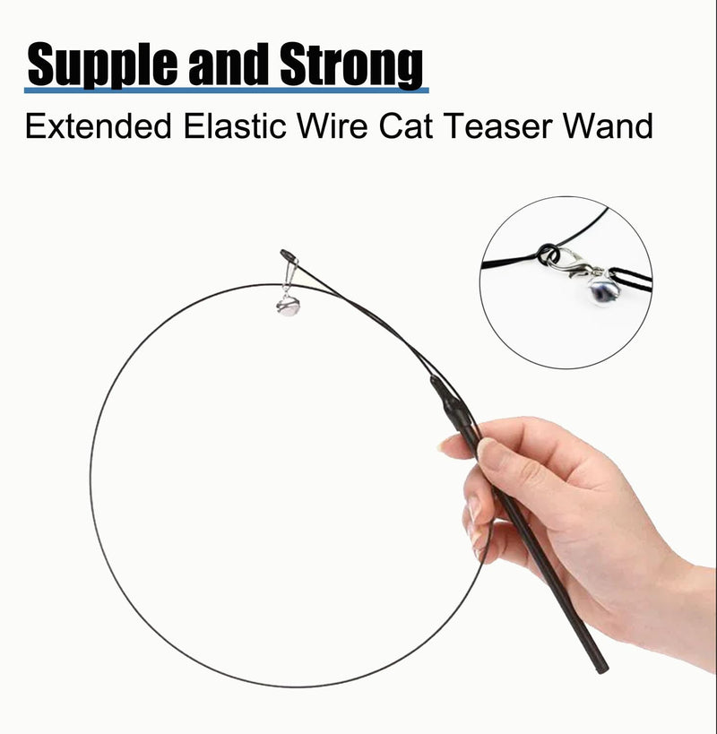 Cat Feather Toys, Indoor Cat Interactive Toys, 2 PCS Flexible Wire and 5 PCS Cat Feather Toys, for Bored Indoor Cats, Indoor Cat Chase Toys - PawsPlanet Australia