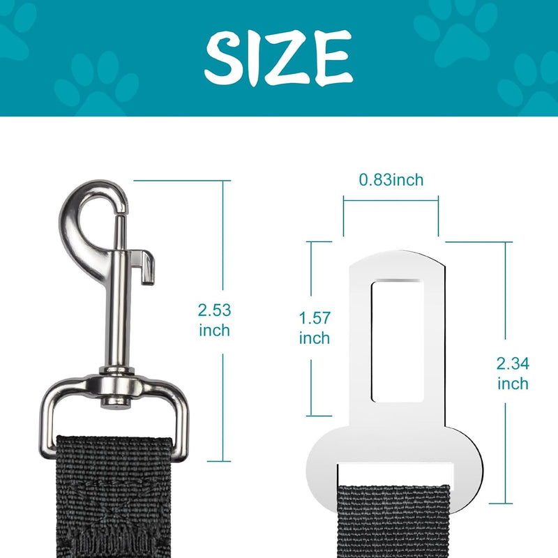Car Dog Leash - Best Dog Seat Belt (2 Pack) Car Harness Attachment for Dogs - Adjustable Dog Restraints Seatbelts for Cars (17.5in - 26in) - PawsPlanet Australia