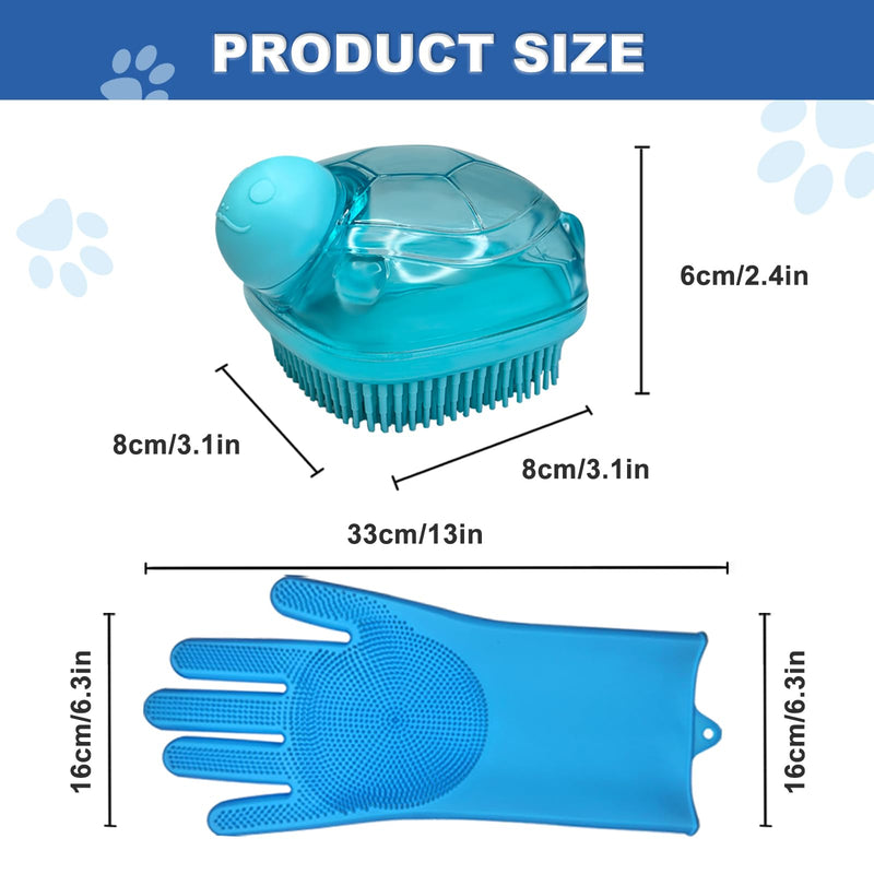 2PCS Dog Washing Gloves and Dog Shampoo Brush, Dog Bath Supplies Dog and Cat Bath Set Pet shower set-b - PawsPlanet Australia