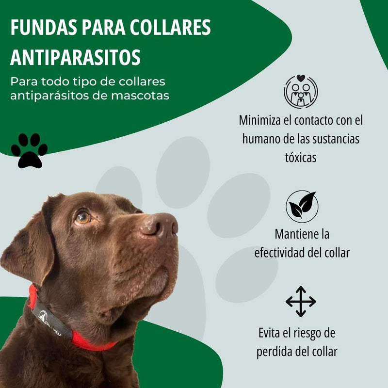 Anti-parasite Dog Collar Cover, Suitable for All Small and Large Sizes, Flea Protection (Red, XL: 48 to 52 cm) XL: de 48 a 52 cm red