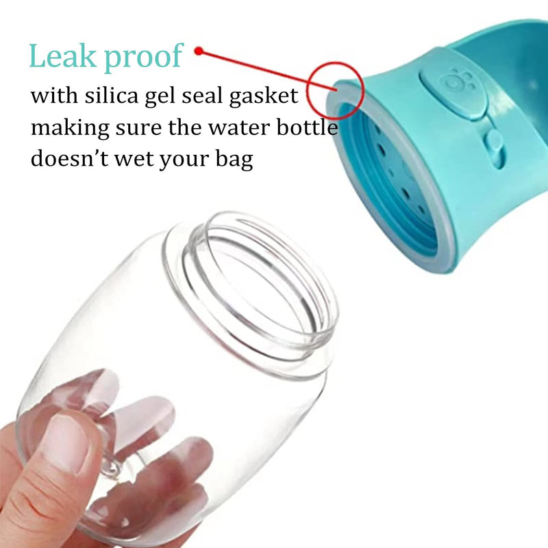 Regekul Dog Water Bottle, Leak Proof Portable Puppy Water Dispenser with Drinking Feeder for Pets Outdoor Walking, Hiking, Travel (12OZ, Blue) 12OZ - PawsPlanet Australia