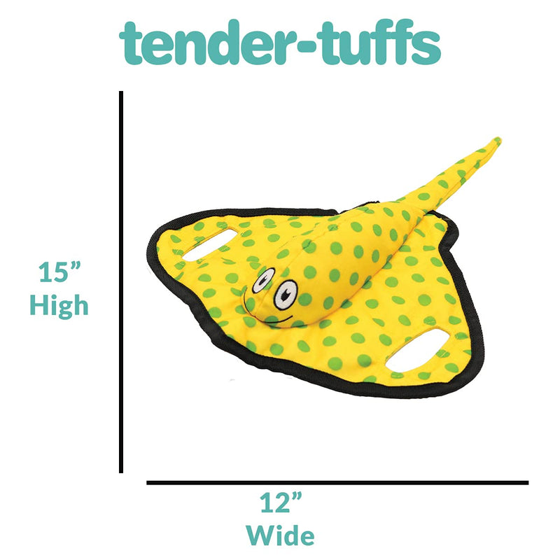 SmartPetLove Snuggle Puppy Tender-Tuffs - Yellow Stingray Tug of War Plush Dog Toy - Great for Play and Interaction with Puncture Resistant Squeaker - PawsPlanet Australia