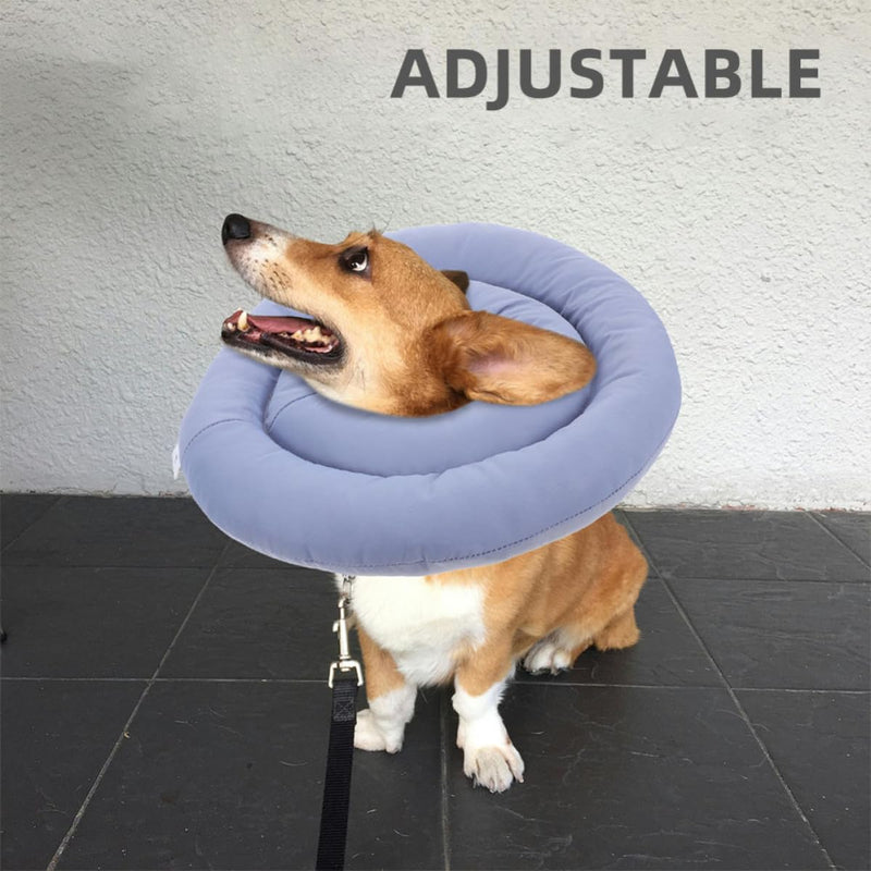 Soft cat and dog neck collar made of water-repellent fabric. Adjustable for postoperative recovery and protection against wound leakage.