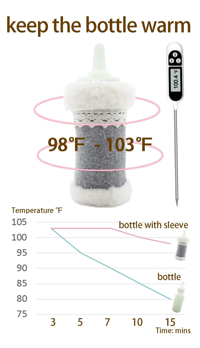 Pet Nursing Bottle Set 2 oz Pet Feeding Bottle Insulator Sleeve Replacement Nipples with Holes Brush Funnel for Newborn Baby Kittens Puppies and Small Animals - PawsPlanet Australia