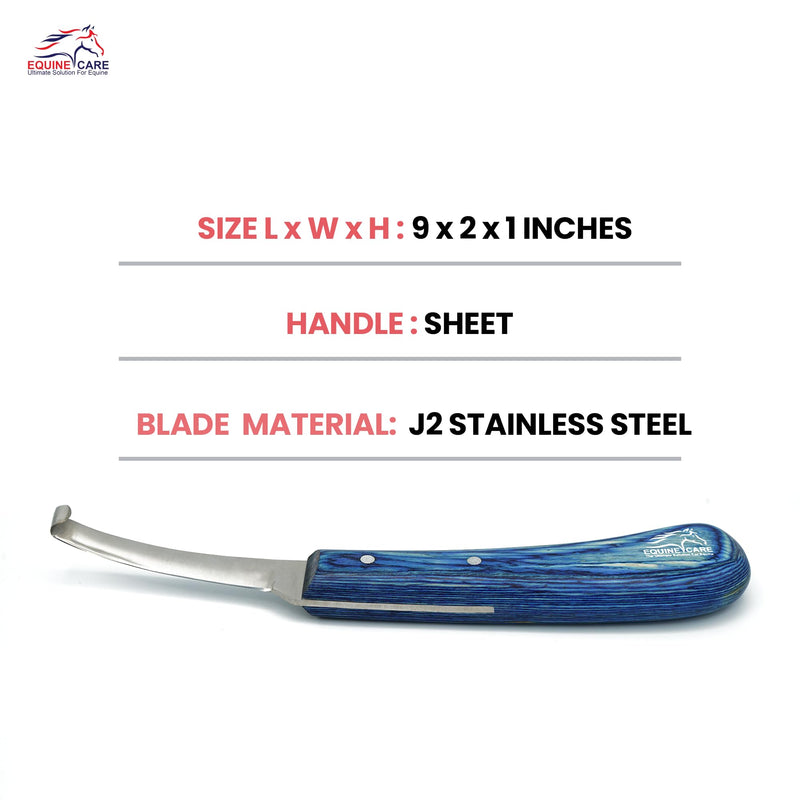 Hoof Knife Right-Handed - Super Sharp J2 Steel Narrow Blade, Ergonomic Sheet Handle - Professional Farrier Tool for Horse, Cow, Goat Hoof Trimming & Shoeing - Farrier Supplies - PawsPlanet Australia