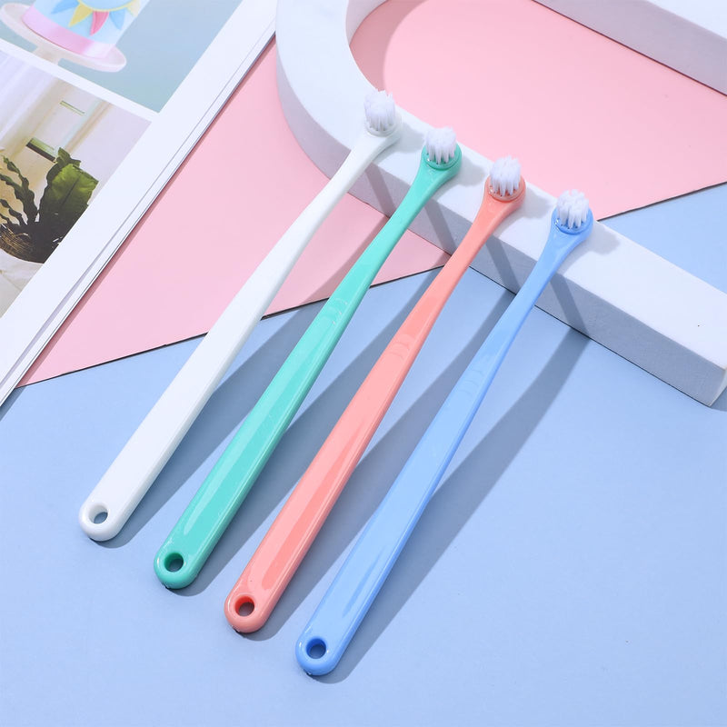 LLOUSSAK Pack of 4 Dog Toothbrush, Cat Toothbrush, Small Round Head | Toothbrush Dog Small, Small Pet Toothbrush Kitten Tooth Brush for Kittens Puppy Teeth Cleaning Oral Care B