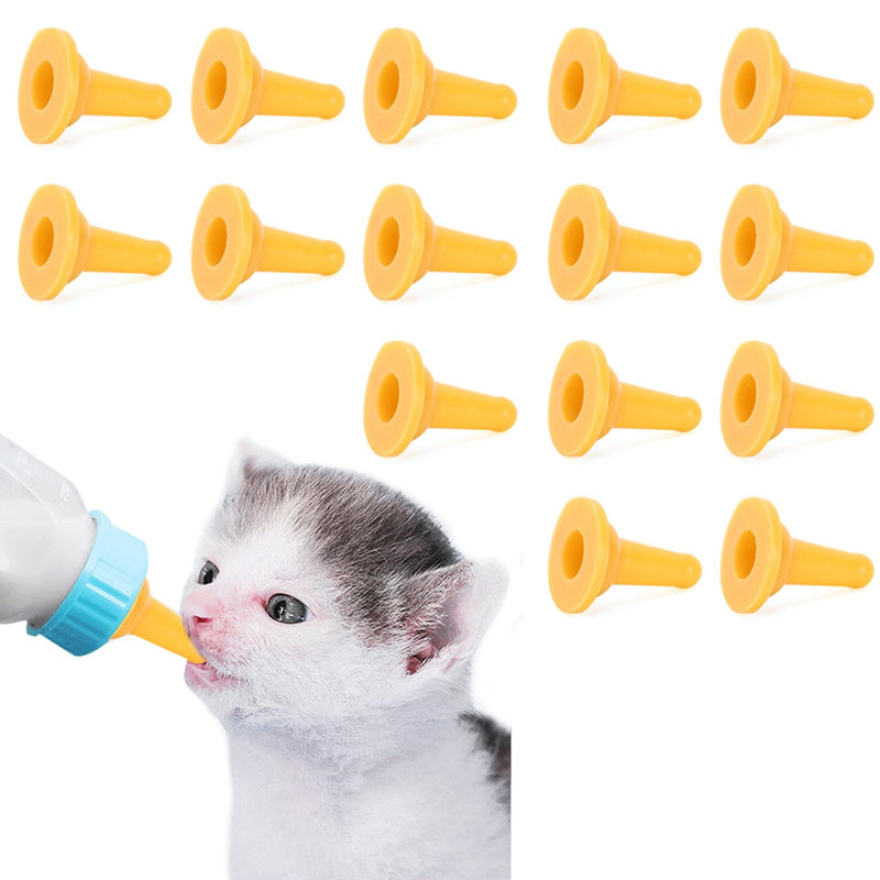 15 pcs Silicone Pet Breastfeeding Teats, Soft, Safe Pet Bottle Teats, Non-Collapsing, Rabbit and Kitten Bottle Teats for Cats and Dogs