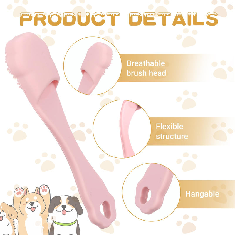 4 Pack Dog Finger Toothbrush Small Breed, Silicone Dog and Cat Finger Toothbrush Kit Food Grade, Easily Clean Teeth Dirt
