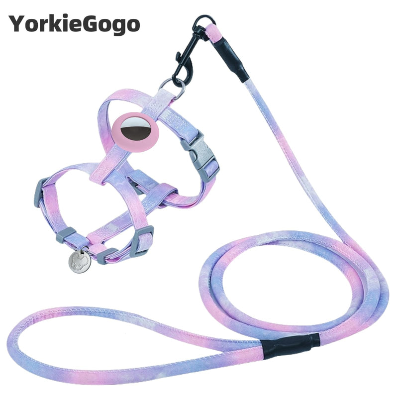 No Pull Dog Harness and Leash with AirTag Holder for Small/Teacup Cats & Dogs, Anti-Escape Design, Cooling & Light Weight Vest, Perfect for Summer, Arnés para Perro (Purple, XXS) Purple XXS (under 5 lbs) - PawsPlanet Australia