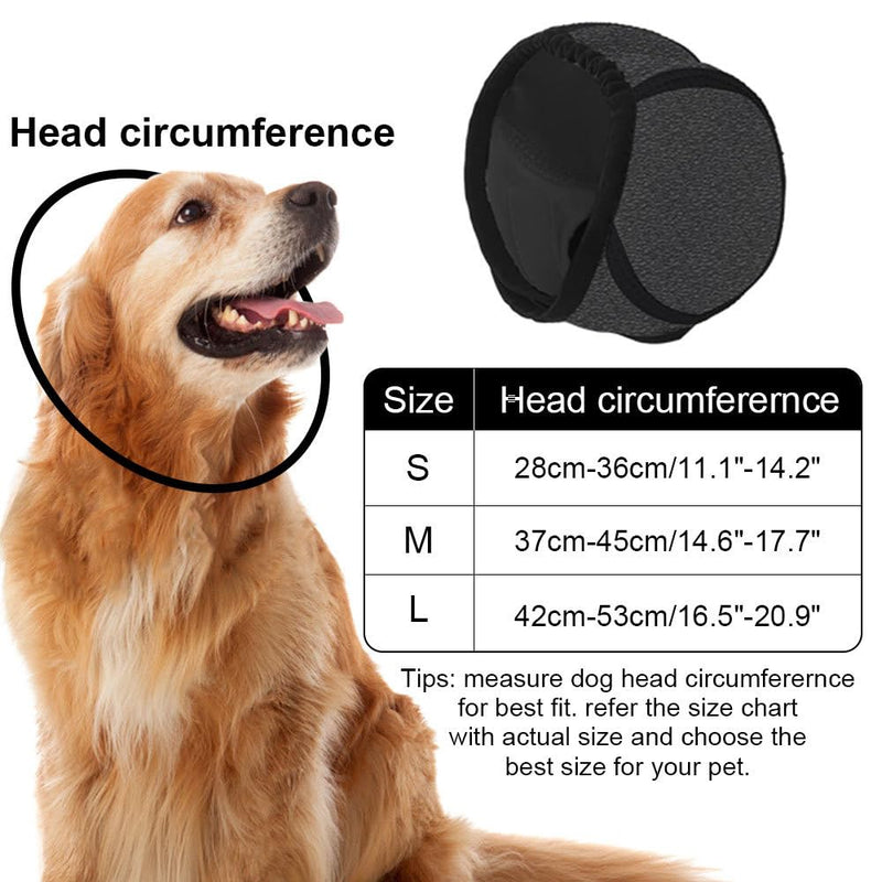 Dog Swim Ear Covers, Waterproof Adjustable Pet Shower Wrap Noise Protection for Small Medium Large Dogs Puppies Cats Grooming,Bathing,Swimming grey L