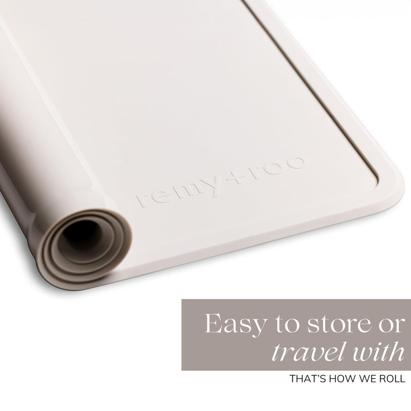 Remy+Roo Stone Silicone Dog Food Mat for Pet Bowls | Cat Food Mat | Premium Pet Mats for Food and Water | Dog Bowl Mat Waterproof-100% | Non-Slip | Dishwasher Safe | Dog Mat for Food and Water - PawsPlanet Australia