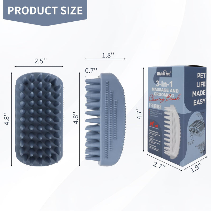 Dog Grooming Brush Pet Shampoo Bath Rubber Bristles Soothing Massage Curry Comb for Doggy Long & Short Hair Dog Scrubber Professional Quality Dog Wash Brush - PawsPlanet Australia