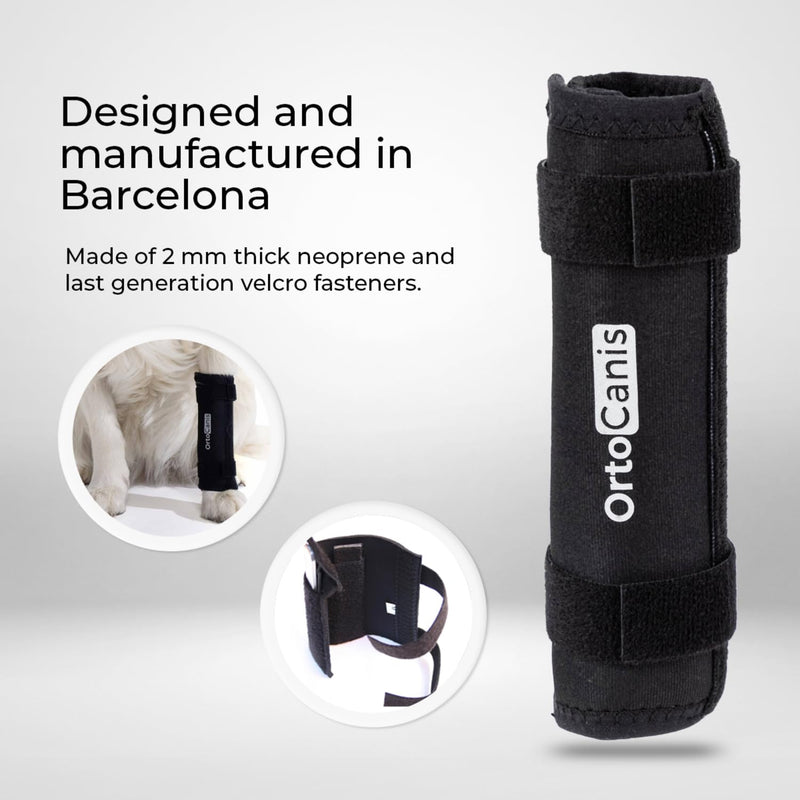 Ortocanis - Dog Leg Brace - Dog Carpal Brace with Immobilization Splints - Carpal Instability or Osteoarthritis - Stabilizes and Reduces Pain - Made of Neoprene - Size L 10-12,5 cm Large