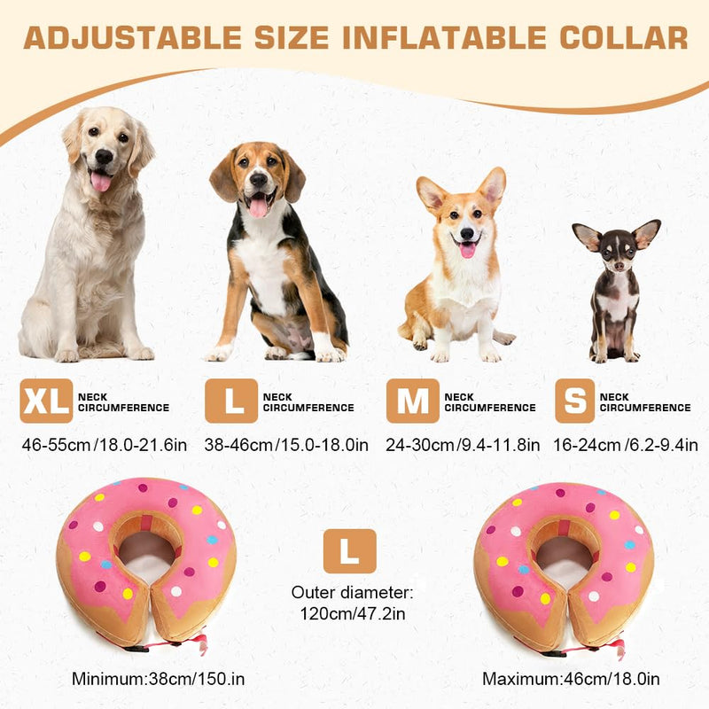 Inflatable Dog Collar, Protective Collar, Dog Collar, Leak Protection, Adjustable Cat Collar, Soft Cat Collar, Collar for Dogs After Surgery, Recovery Collar for Recovery After Surgery L