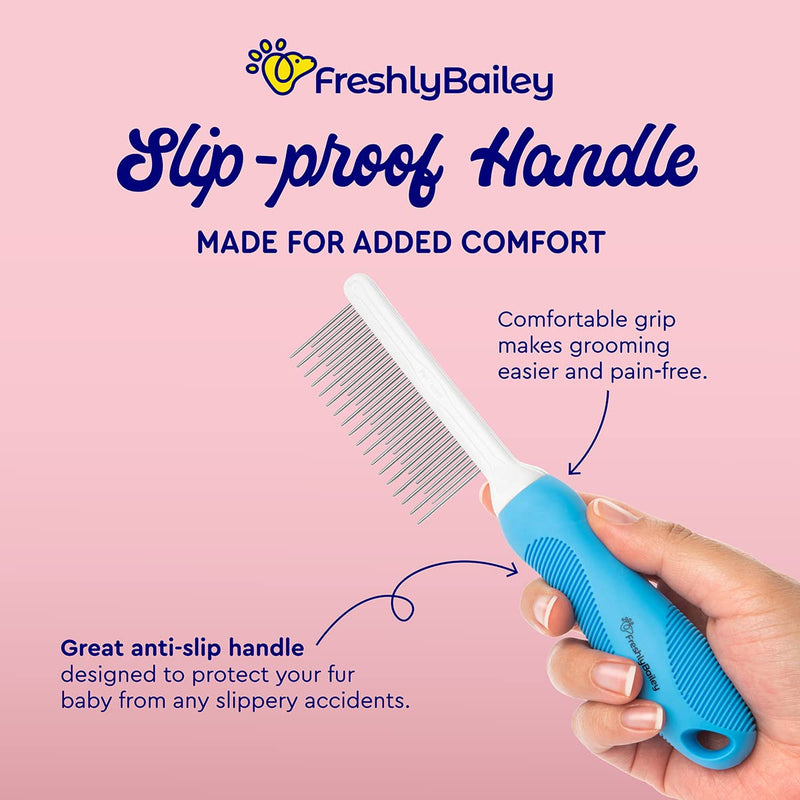 Self Cleaning Slicker Brush and Dual Length Pet Comb For Cats and Dogs - PawsPlanet Australia