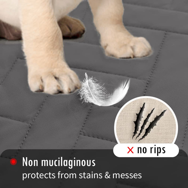 fuguitex Waterproof Dog Bed Cover Couch Cover for Pet Anti-Slip Cat Mat Pet Pad Blanket for Sofa Chair Recliner Bed Furniture Protrctor Dark Grey 50x80 Inch (Pack of 1) - PawsPlanet Australia