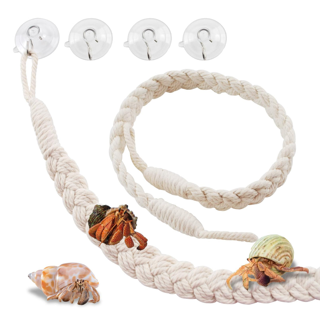 kathson 2 PCS 26 Inches Hermit Crab Climbing Toys,Reptile Vines Toy Hermit Crab Rope Ladder Bendable Hermit Crab Supplies Tank Terrarium Accessories for Hermit Crabs Lizards Leopard Geckos 【color：white】 - PawsPlanet Australia