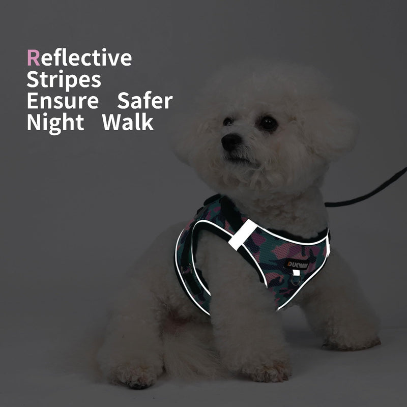 Step in Dog Harness with Leash Set, Adjustable Soft Padded and Breathable Mesh for Medium Sized Dog, Reflective No Pull No Choke Cat Vest Harness, Easy Control Pet Vest, Pink XL - PawsPlanet Australia