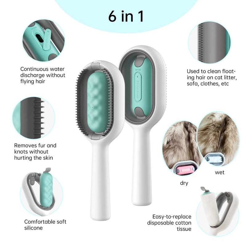 Cat Brush with Water Tank Pet Hair Removal Comb Slicker Brushes for Dogs Cats Grooming Tool Removes Loose Undercoat Mats Tangled Hair Brush for Pet Massage (LongHaired Blue) LongHaired Blue - PawsPlanet Australia