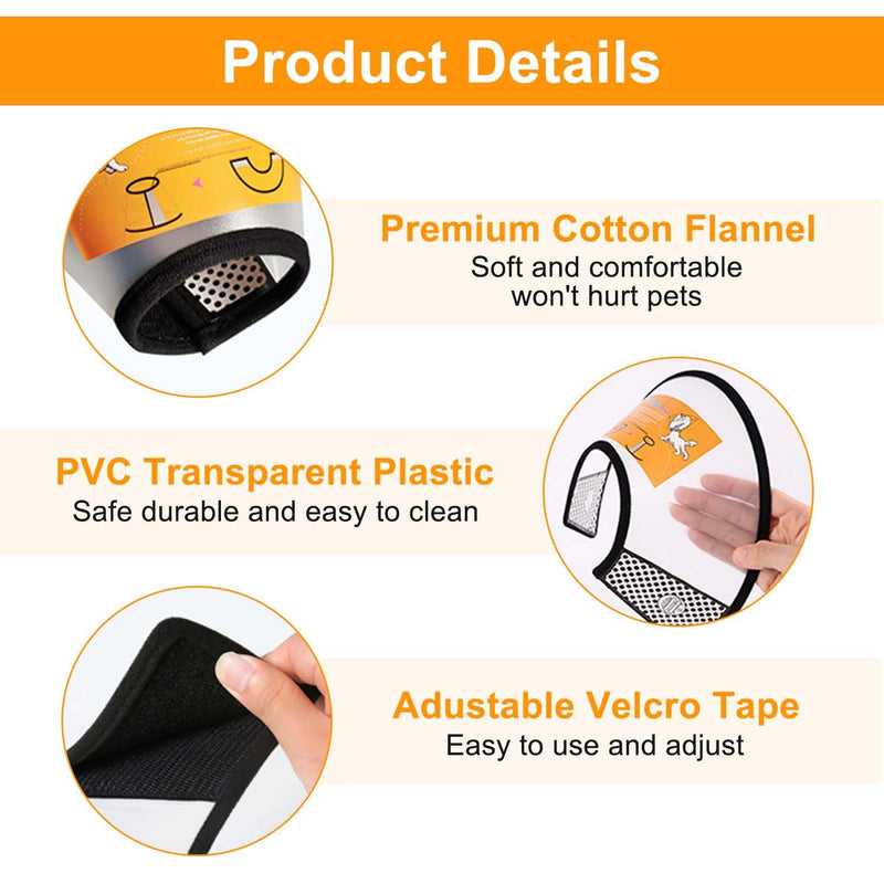 VOVIGGOL 2 Pack Cat Cones to Stop Licking, Cat E Collar Pet Cone for Cats After Surgery, Pet Elizabethan Collar Dog Head Cone Recovery Cone for Most Cats & Small Dogs (Size M, 5#) Medium 5# (Neck Girth7.1" - 10.7", Depth 5.1'')