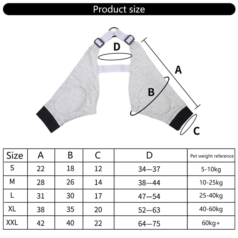 Breathable Elastic Dog Front Leg Adjustable Padded Protectors for Pet Knee Protection and Recovery from Injuries