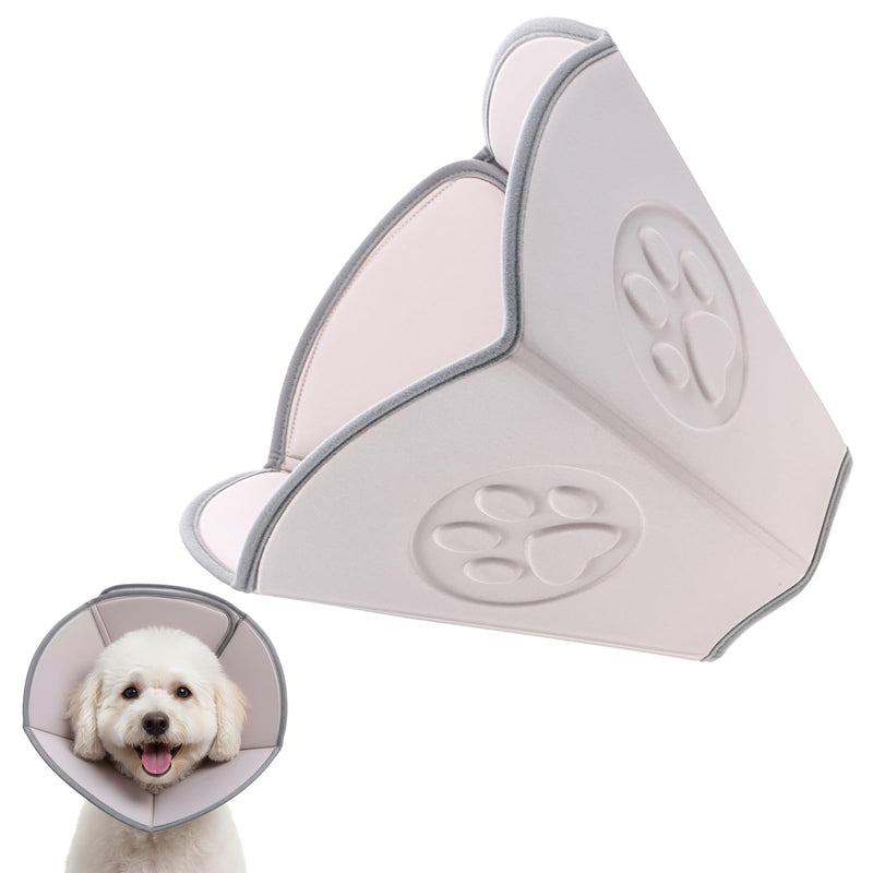 Soft Dog Cone Collar with Massage Points, Adjustable Recovery Collar for Large Dogs After Surgery to Stop Licking, Soothing Pet Cone for Wound Healing (Gray)