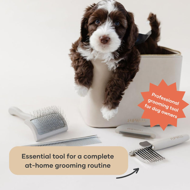 Pupwell Dematting Fur Steel Rake and Detangling Comb Tool for Dematting and Untangling Matted or Knotted Hair