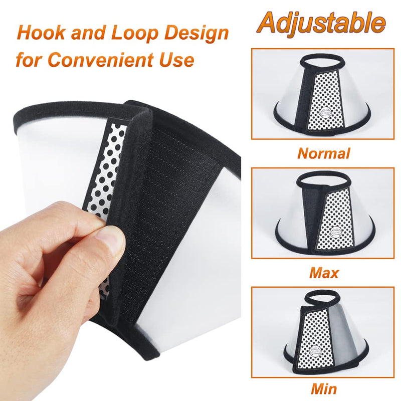 Vivifying Cat Cone, Adjustable Recovery Pet Cone, 8.1 Inches Lightweight Plastic Elizabethan Collar for Cats, Mini Dogs and Rabbits (Black) M（Neck: 7.2-9.0 in） - PawsPlanet Australia