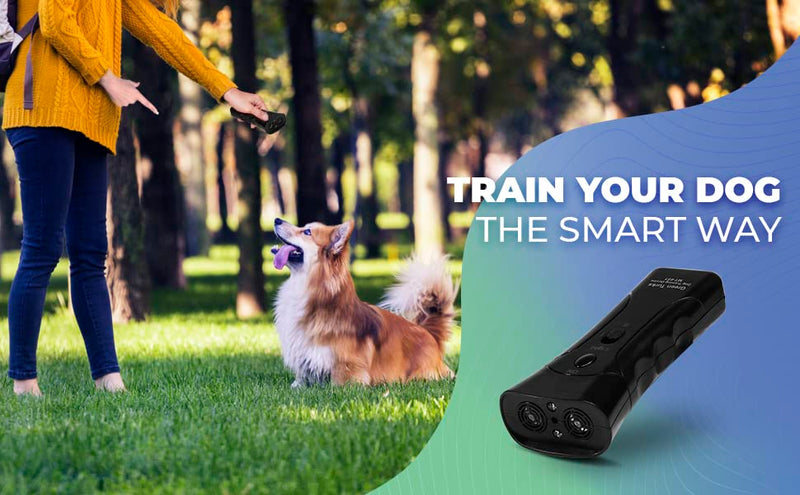 Ultrasonic Barking Deterrent Device – Stop Barking & Repel Aggressive Pets – Humane Training Tool, Anti Barking Device Outdoor Indoor, Bark Control, No Shock Collar Alternative, Portable LED