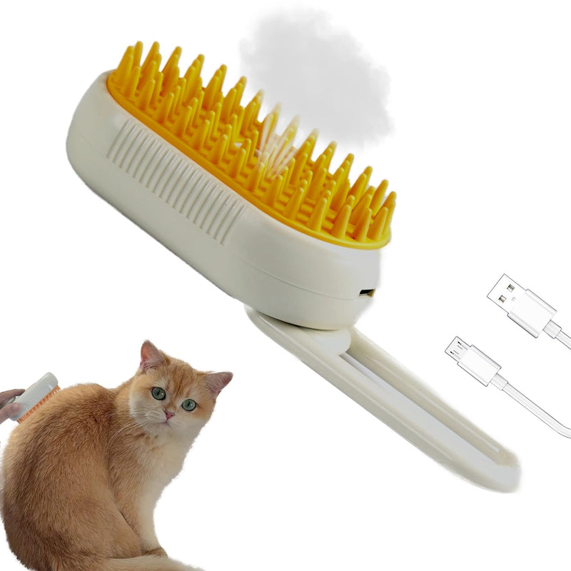 Cat Steam Brush, PetSteam Brush for Cats and Dogs, Pet Hair Removal and Grooming Tool with 3 in 1 Function, Pet Supplies for Small Medium Large Dogs and Cats - PawsPlanet Australia