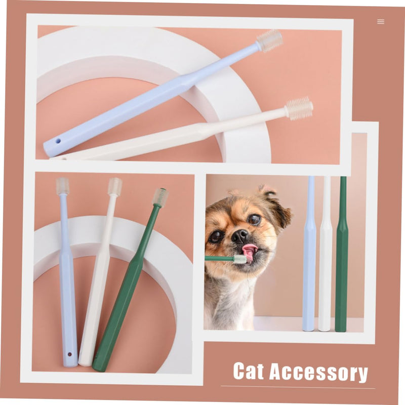 ifundom Pack of 2 Toothbrush for Cats, Puppies and Kittens, Comfortable Household Toothbrush for Teeth Cleaning, Made of High-Quality Plastic and TPE