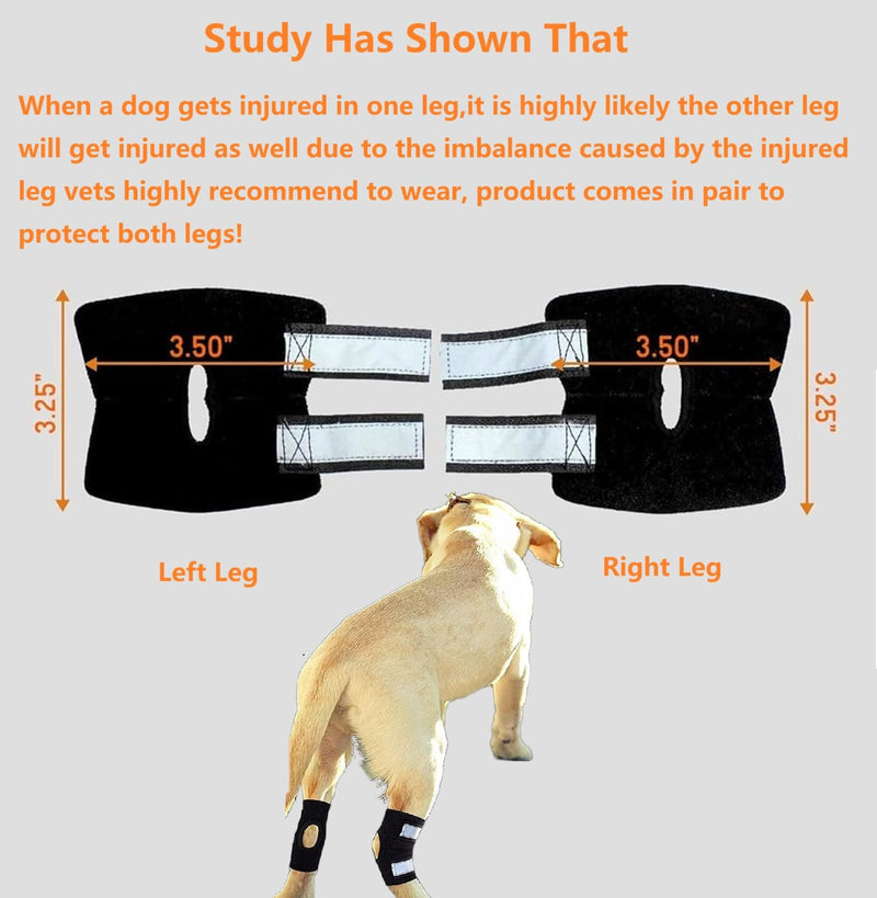 1 Pair Dog Hock Brace Canine Rear Leg Ankle Support with Safety Reflective Straps for Hind Leg Wounds Heal and Injuries and Sprains from Arthritis (XS) XS