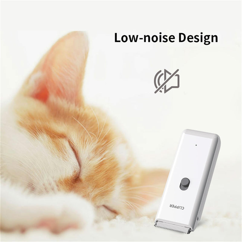 Handy Dog Cat Clippers - Professional Cordless Grooming Tools - Low Noise Pet Hair Trimmer Kit, AP005, White Ap005-white