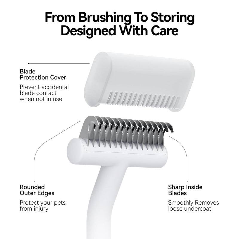 aumuca Undercoat Rake for Cats & Small/Medium Dogs – Deshedding Brush & Dematting Comb for Double-Coated Pets with Long or Short Hair, Matted Fur – Grooming Tool for Kitten, Puppy, Rabbit and Horse