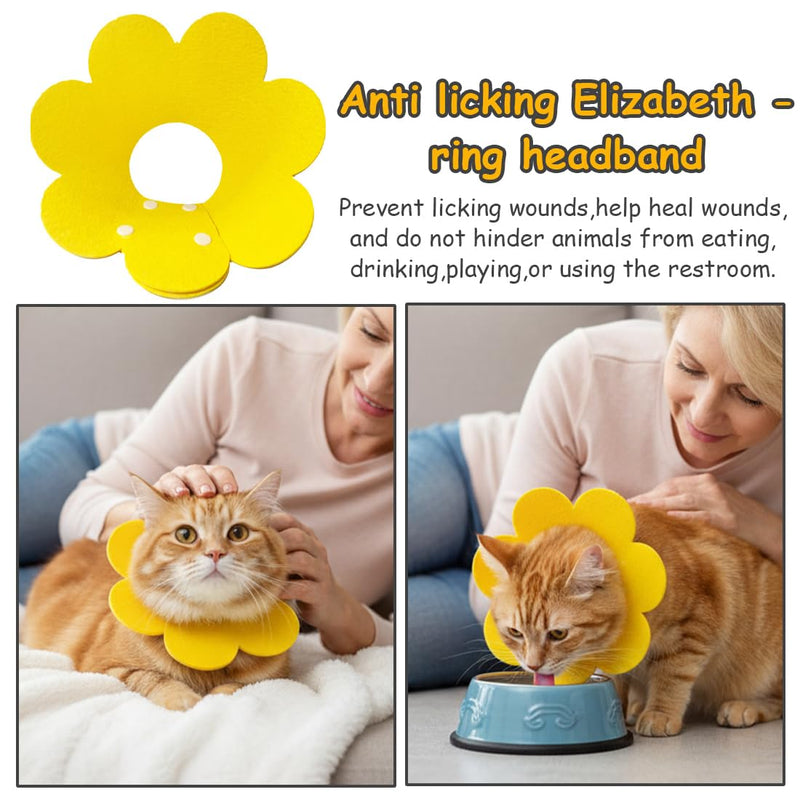 Soft Felt Protective Collar for Cats and Small Dogs, Adjustable Collar for Dogs and Cats After Surgery for Wound Healing and Leak Protection (M)