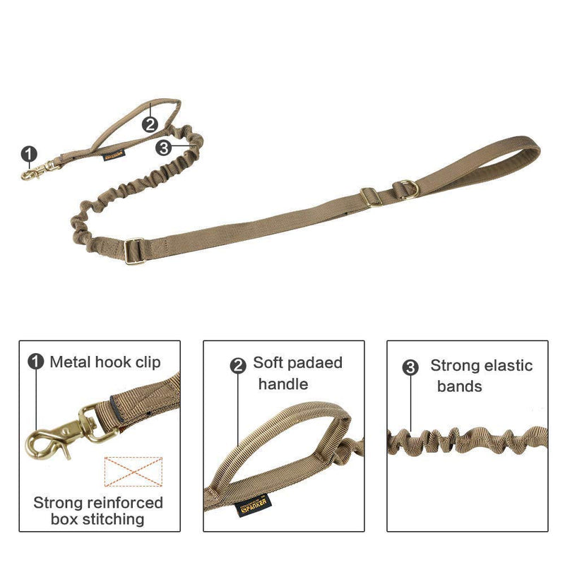 Tactical Bungee Dog Leash Adjustable Dog Pack Hound Dog Saddle Bag Backpack with Handle - PawsPlanet Australia
