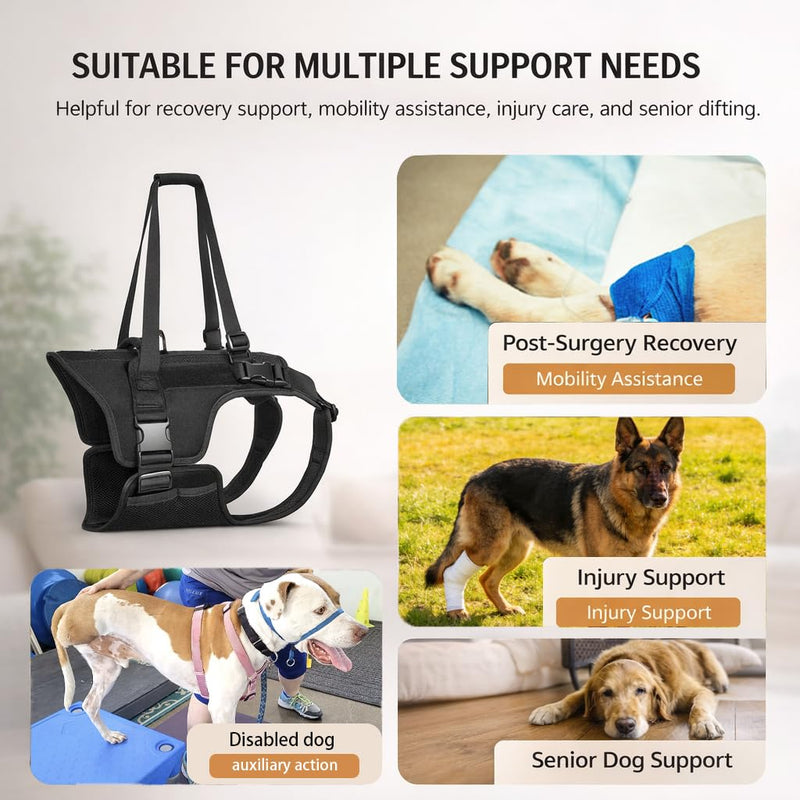 Dog Lift Harness for Large Dogs, Rear Leg Support Sling with Handle for Injury Recovery, Post-Surgery Rehab, Senior Dogs(M) M